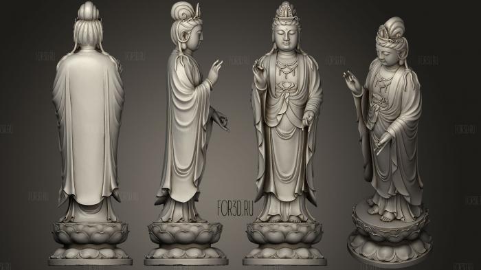 Guanyin Statue stl model for CNC
